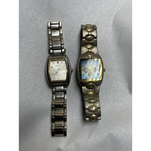 Watch Bundle Charles Raymond Blue Dial & Cerentino Diamond Accent Two Tone As-is